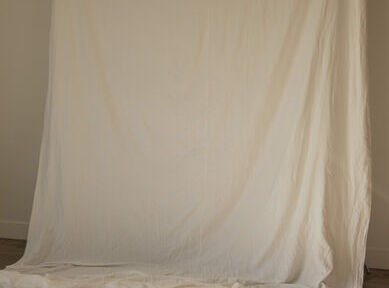Ivory linen fabric drape & installation 