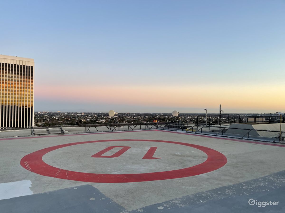 Rooftop Helicopter Pad in West Hollywood Fairfax Rent this location