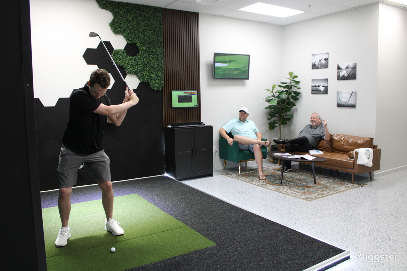 View of Private Golf Simulator and Lounge Space | Rent this location on Giggster
