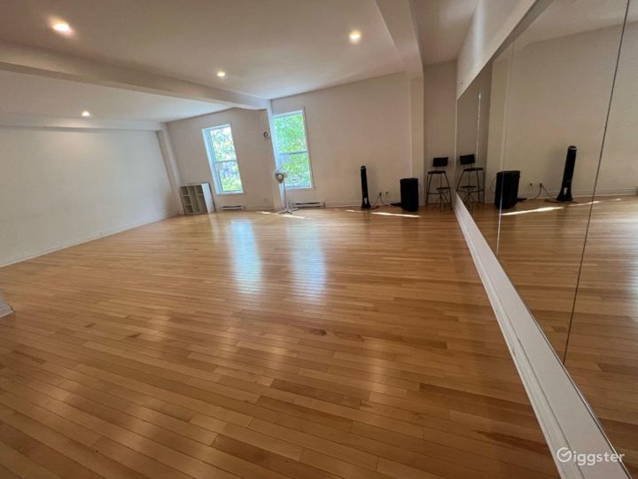 Studio B 650 sqft Dance Studio with FullLength Mirrors Rent this