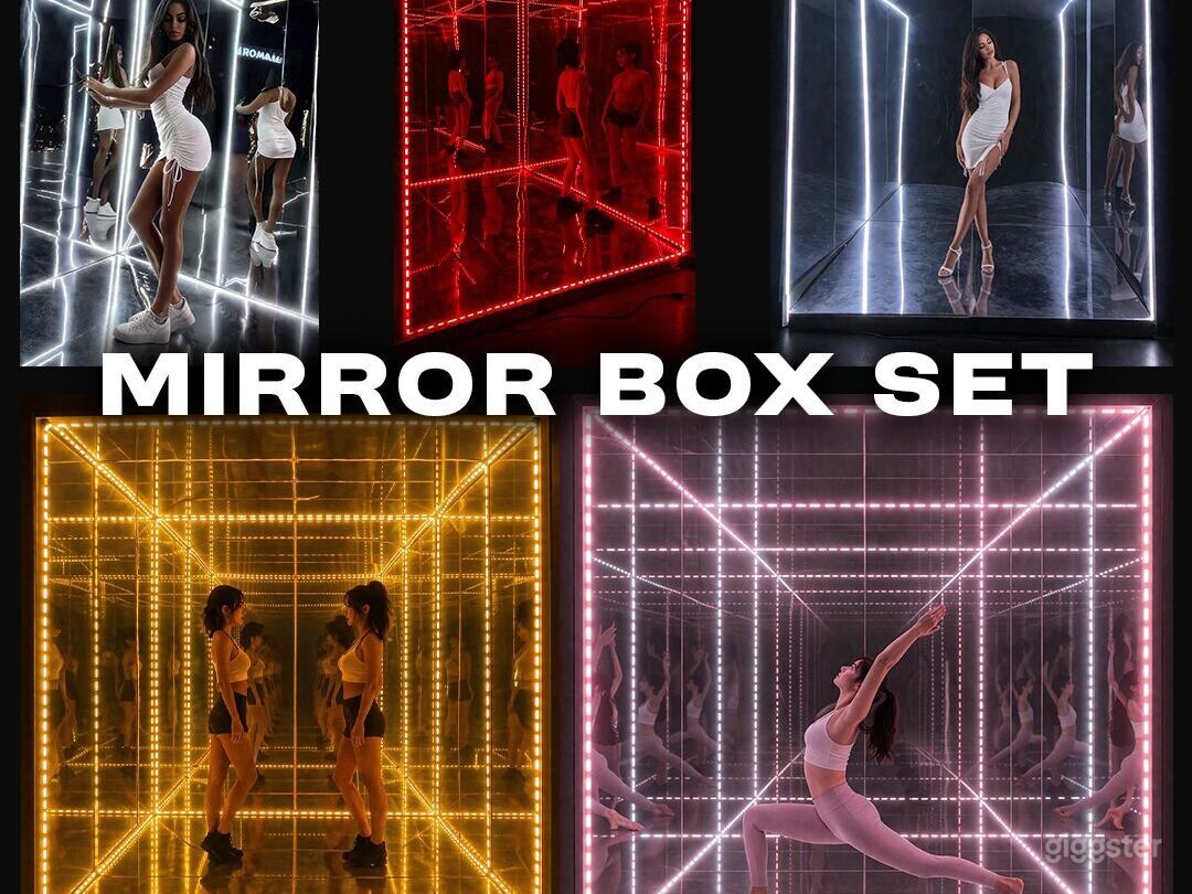 Infinity Box Room RGB Mirror Infinity Box w/ Pixel LED Effects (3-Wall Mirror) | Rent ...