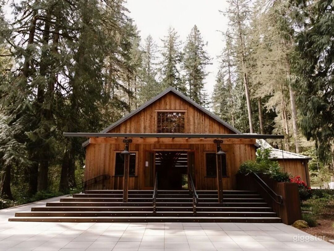 Rustic Gathering Hall with Industrial Kitchen & Outdoor Patio – Seats ...