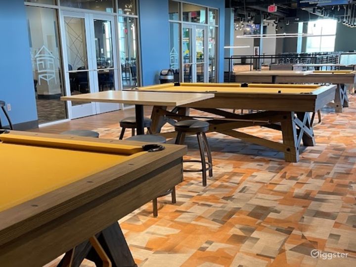 Billiards, Foosball, and Shuffleboard Hall Rent this location on Giggster