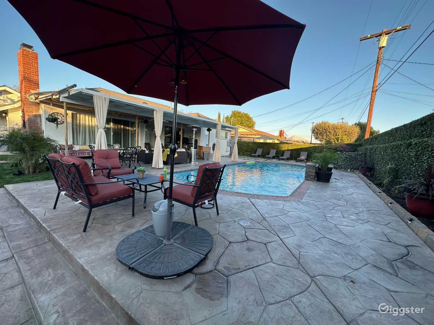 Spacious Outdoor Party Space With Sparkling Pool Rent this location on Giggster