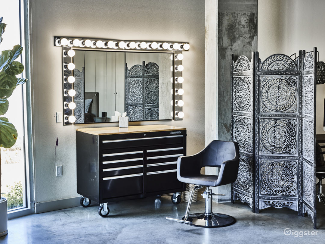  Makeup and hair station for getting models and actors and other talent ready. 