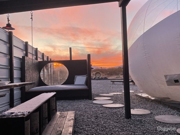 The view from the covered lounge looking West