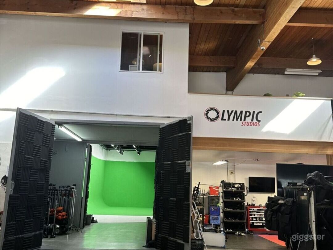 Olympic Studios Seattle! Features large loading dock, camera prep bays, a 50’ cyc studio, and insert stage and two green rooms with a large commons area