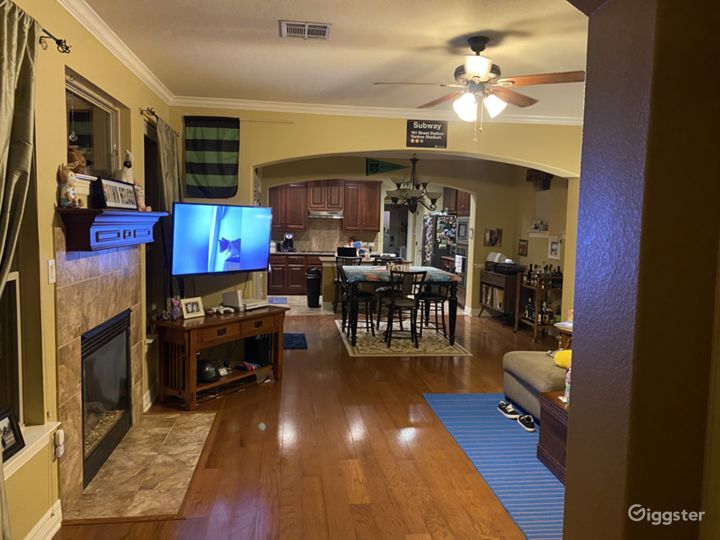 Living room and kitchen