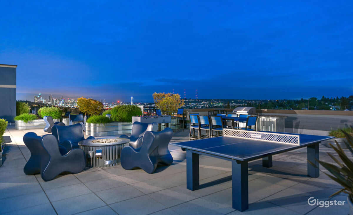 Curated visual reference: Picture Idea: Charming Rooftop Deck W Seattle Skyline View