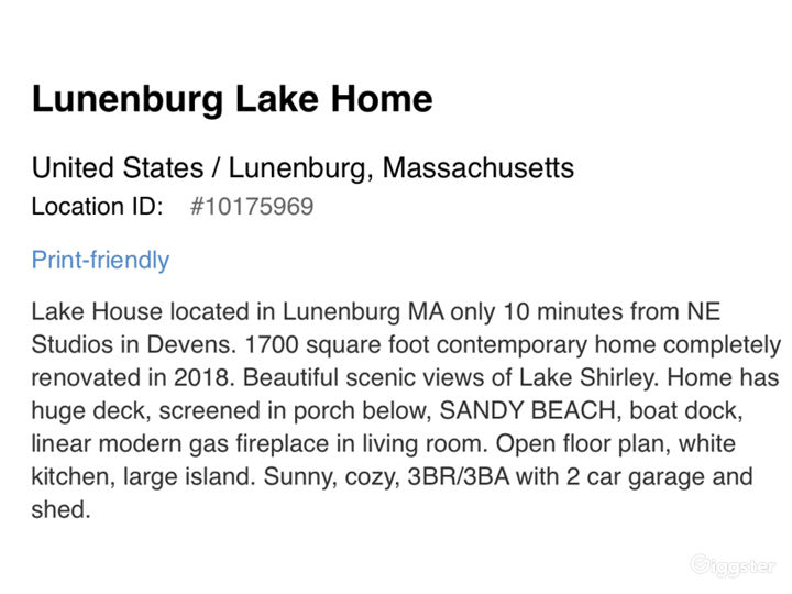 Lake front home, LAKE SHIRLEY, Lunenburg MA Rent this location on