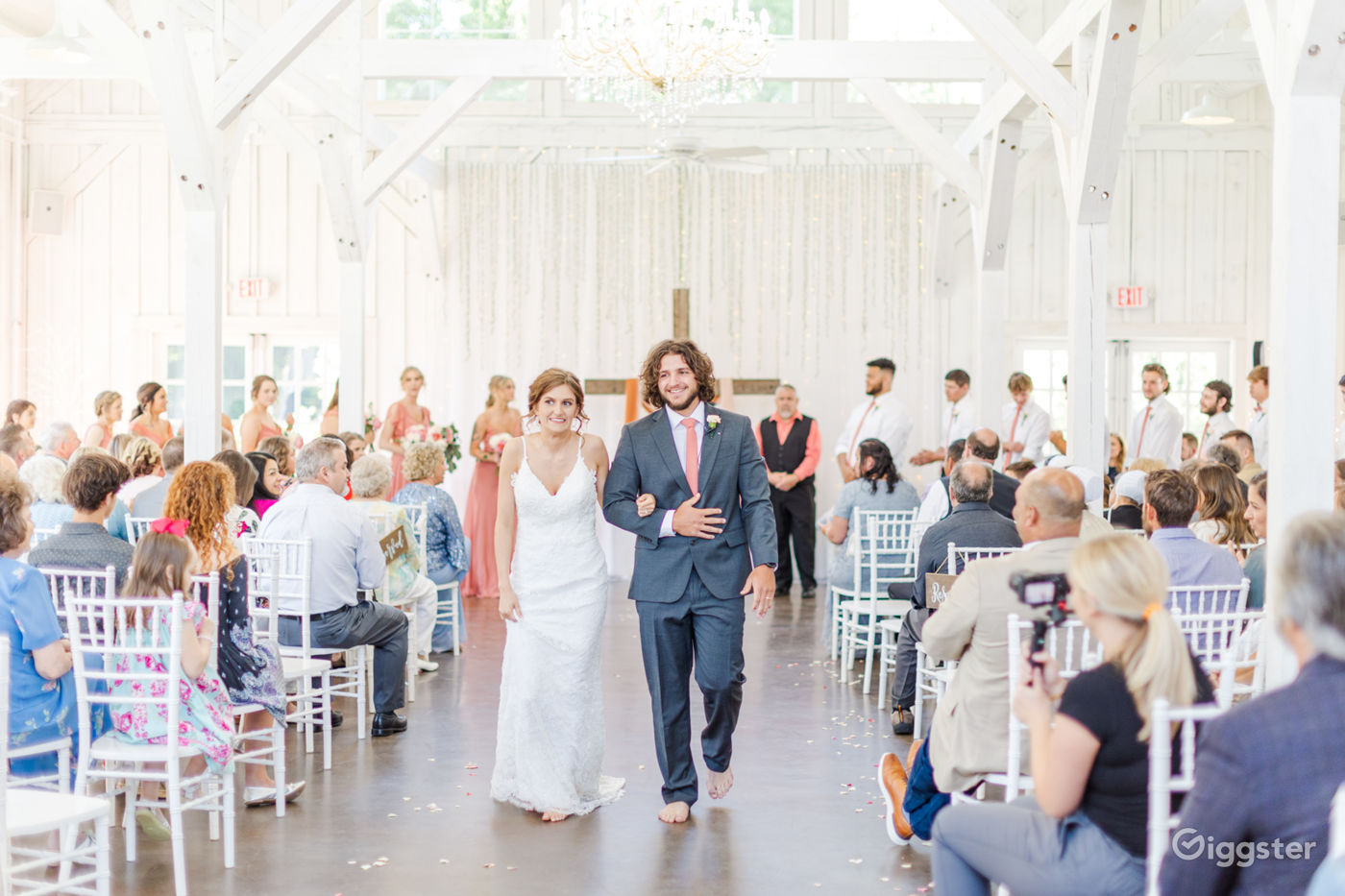 An allwhite postandbeam wedding & event venue Rent this location