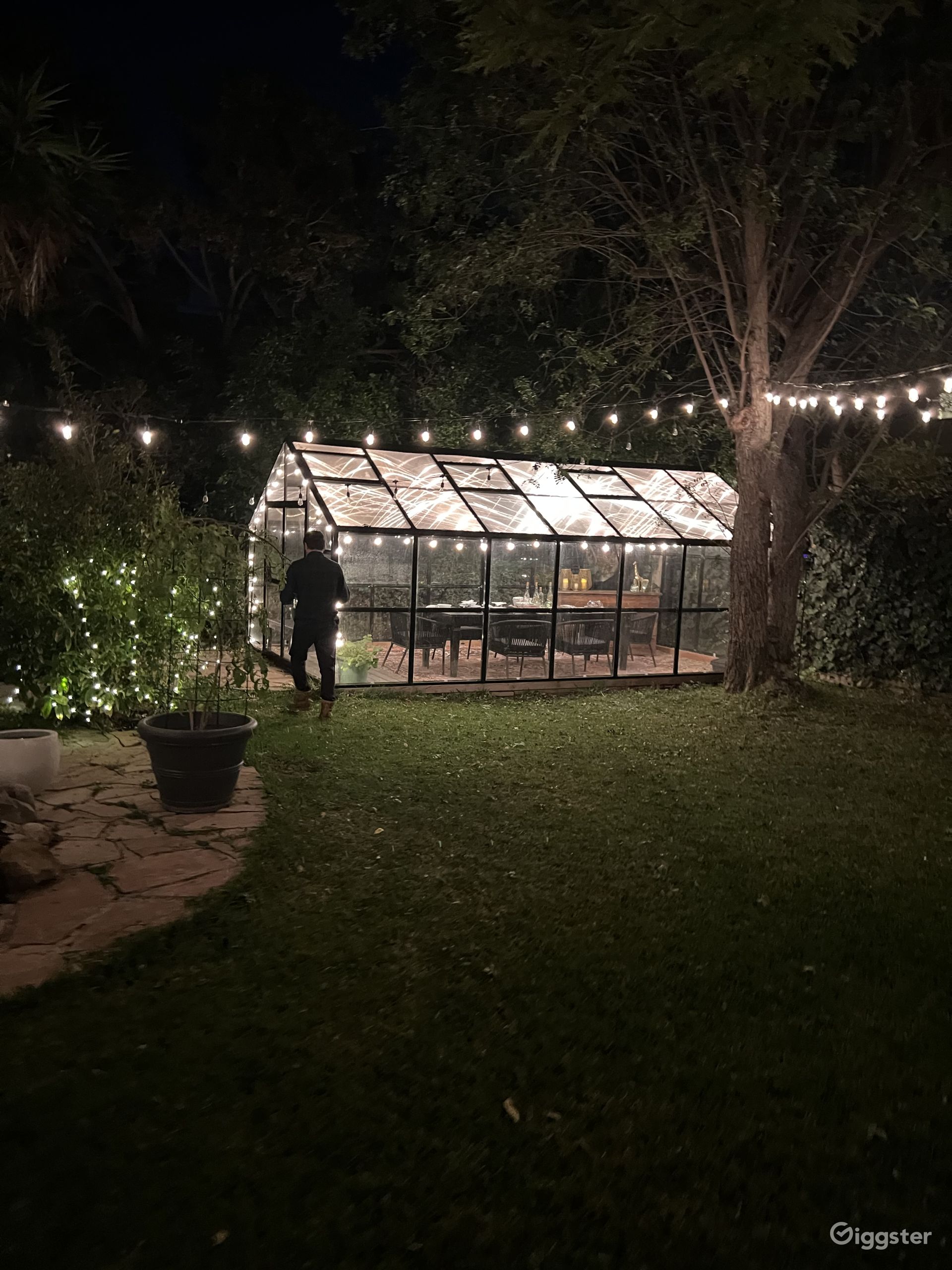 Magical, Romantic Greenhouse with String Lights Rent this location on