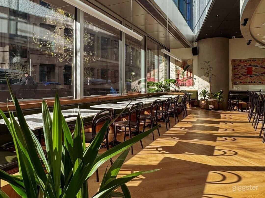Modern, Open Concept Restaurant with High Ceilings