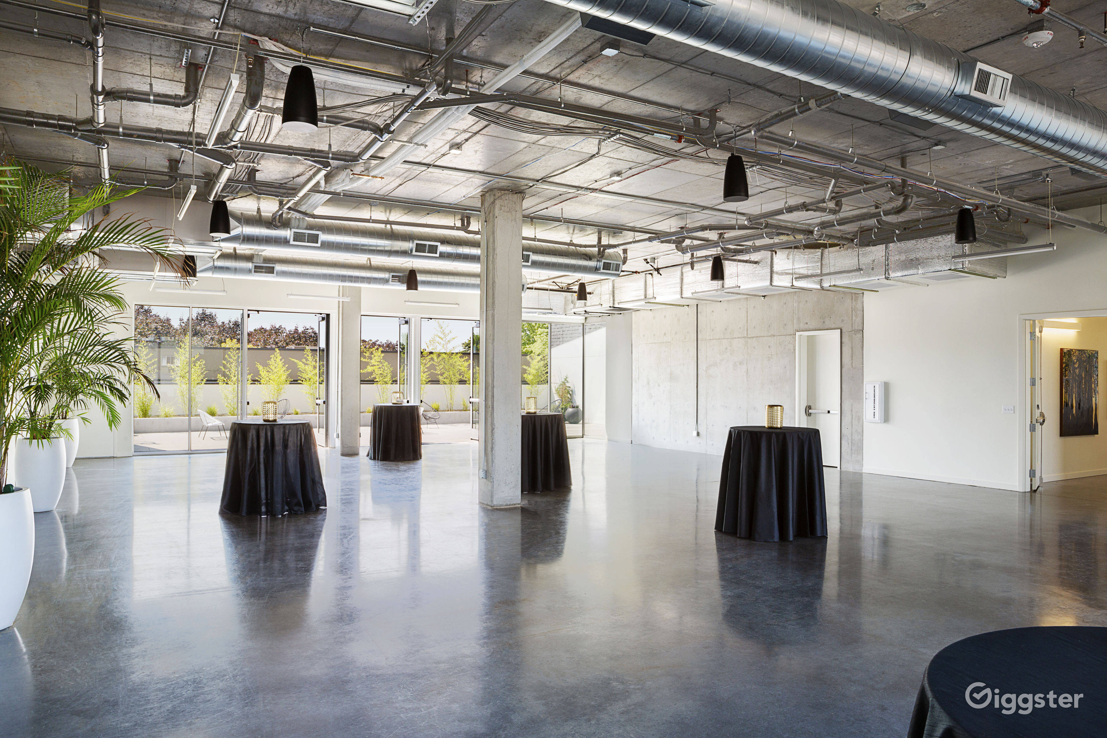 Open and airy industrial ballroom Rent this location on Giggster