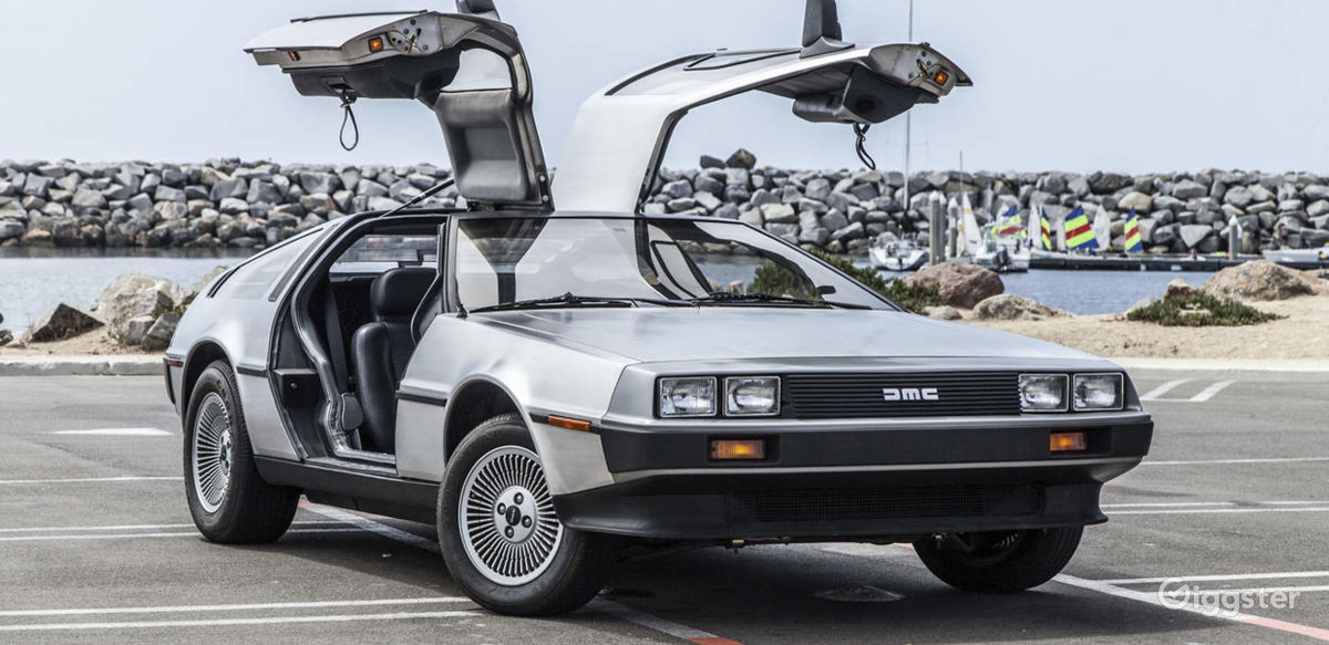 rent 1981 dmc delorean car transportation for film photoshoot in