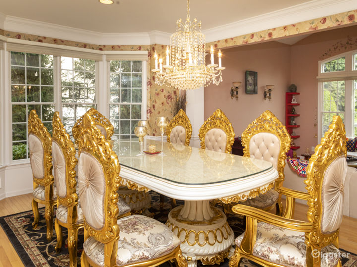 Majestic Formal dining area with Egyptian style decor