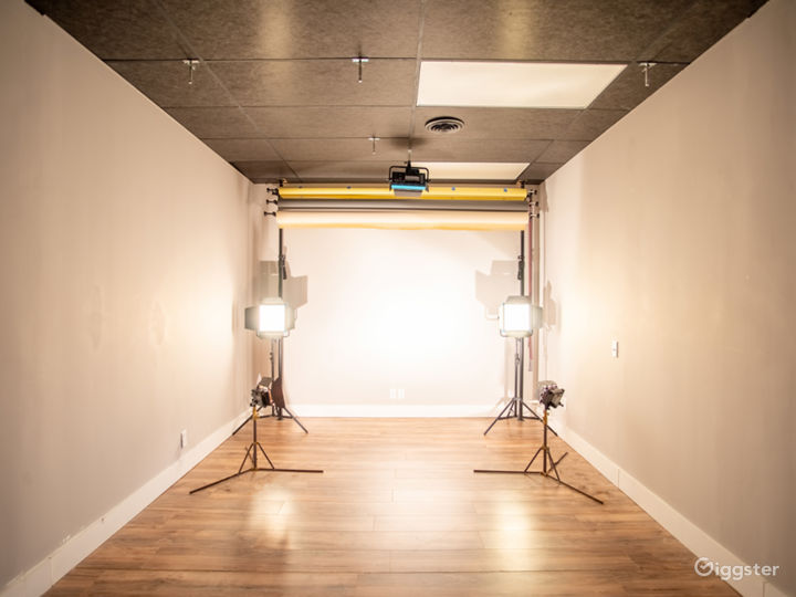 Our sound proof studio with LED lights ready to be used!