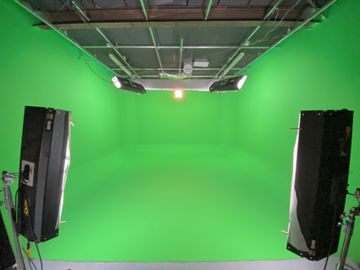 Pre-lit green screen studio