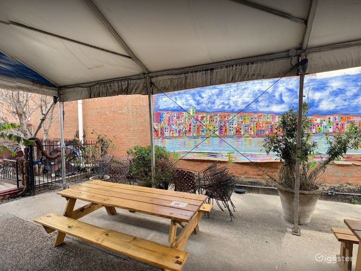 Cool and Cozy Covered Outdoor Event Space Rent this location on Giggster