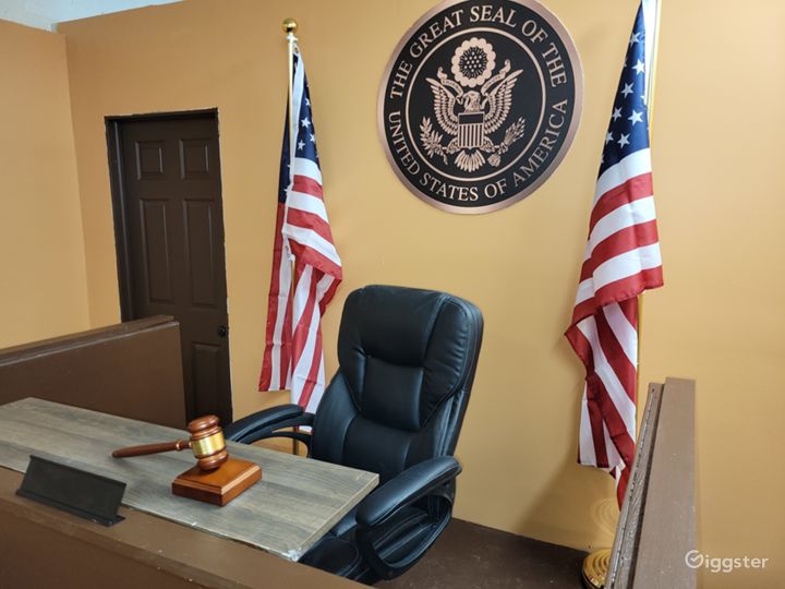 Film Studio Standing Courtroom Set Rent this location on Giggster