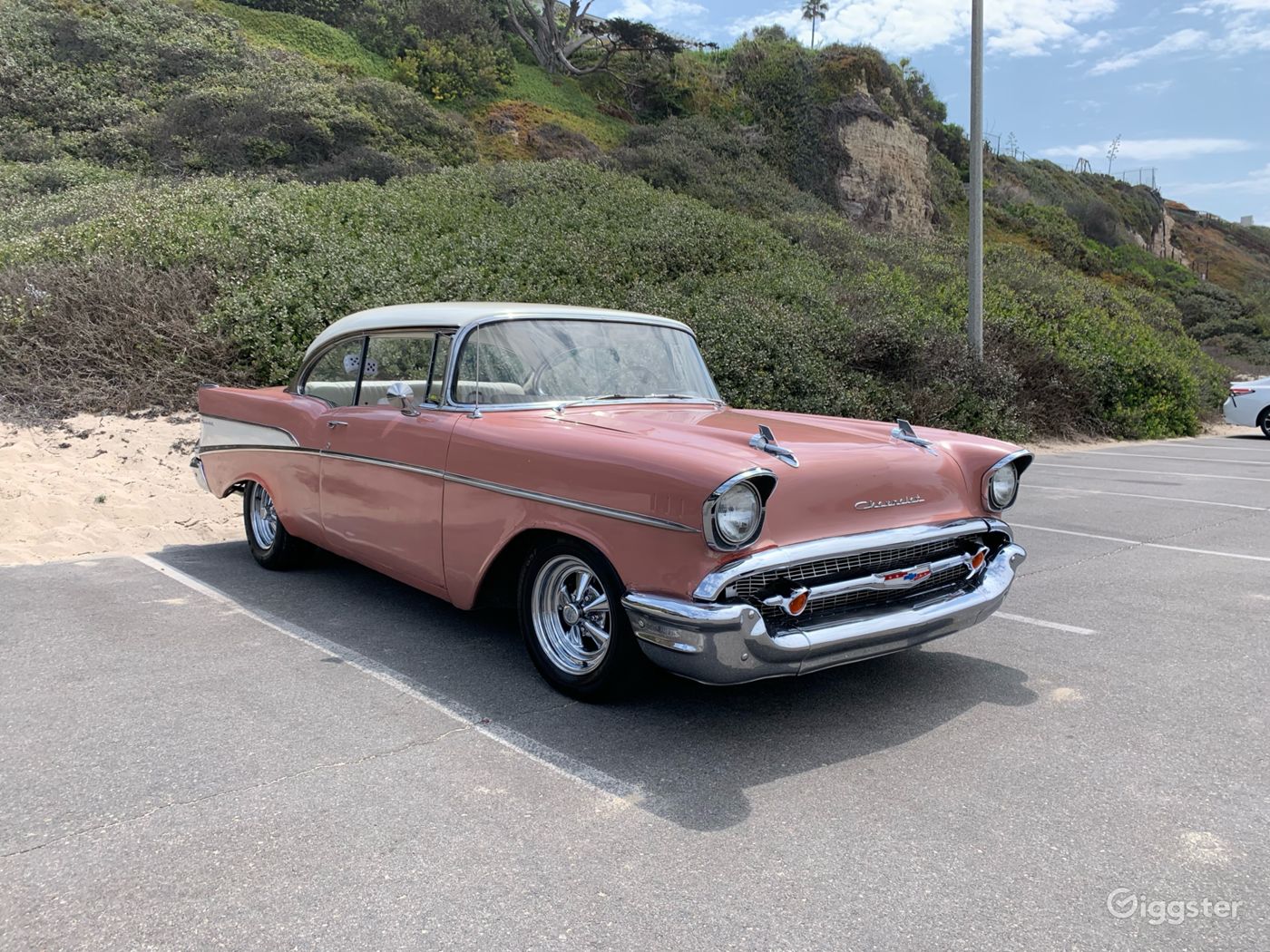 1957 Chevrolet Bel Air. Coral Pink Classic Car Rent this location on
