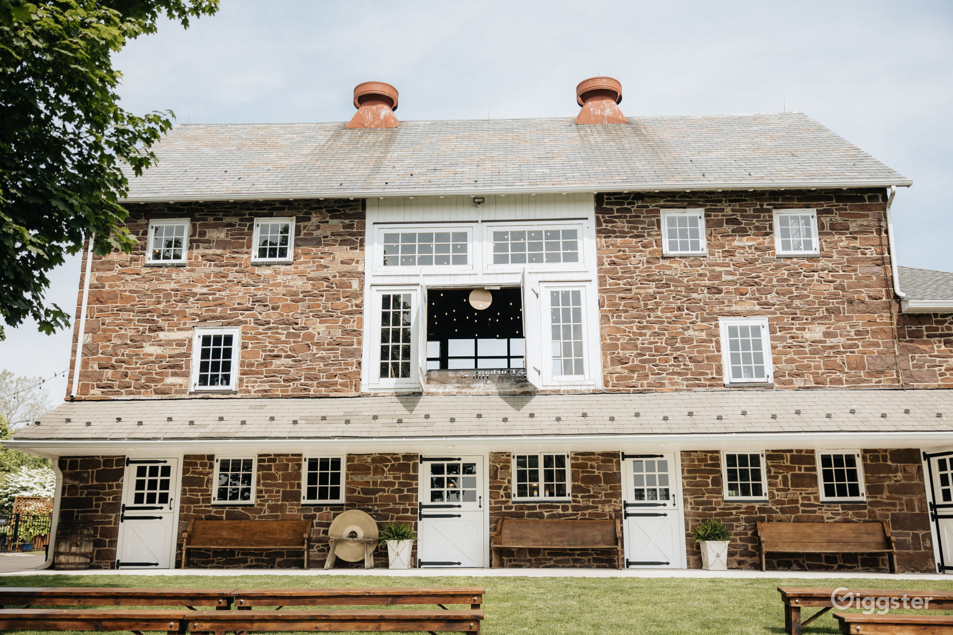 Prominent Stone Bank Barn in Bucks County PA, Bedminster Township