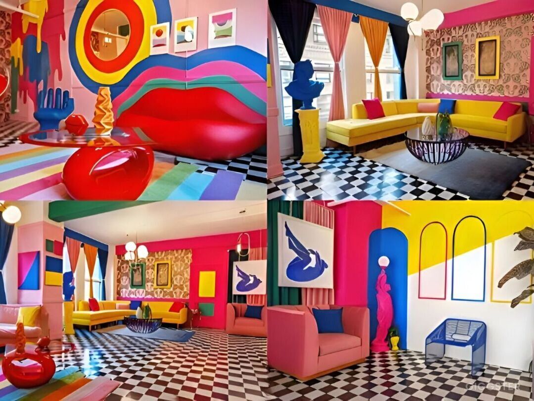 Colorful Downtown Retro Room | Rent this location on Giggster