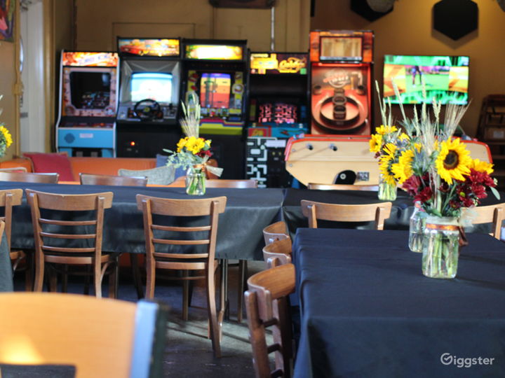 Industrial Space Turned Restaurant + Game Room Rent this location on