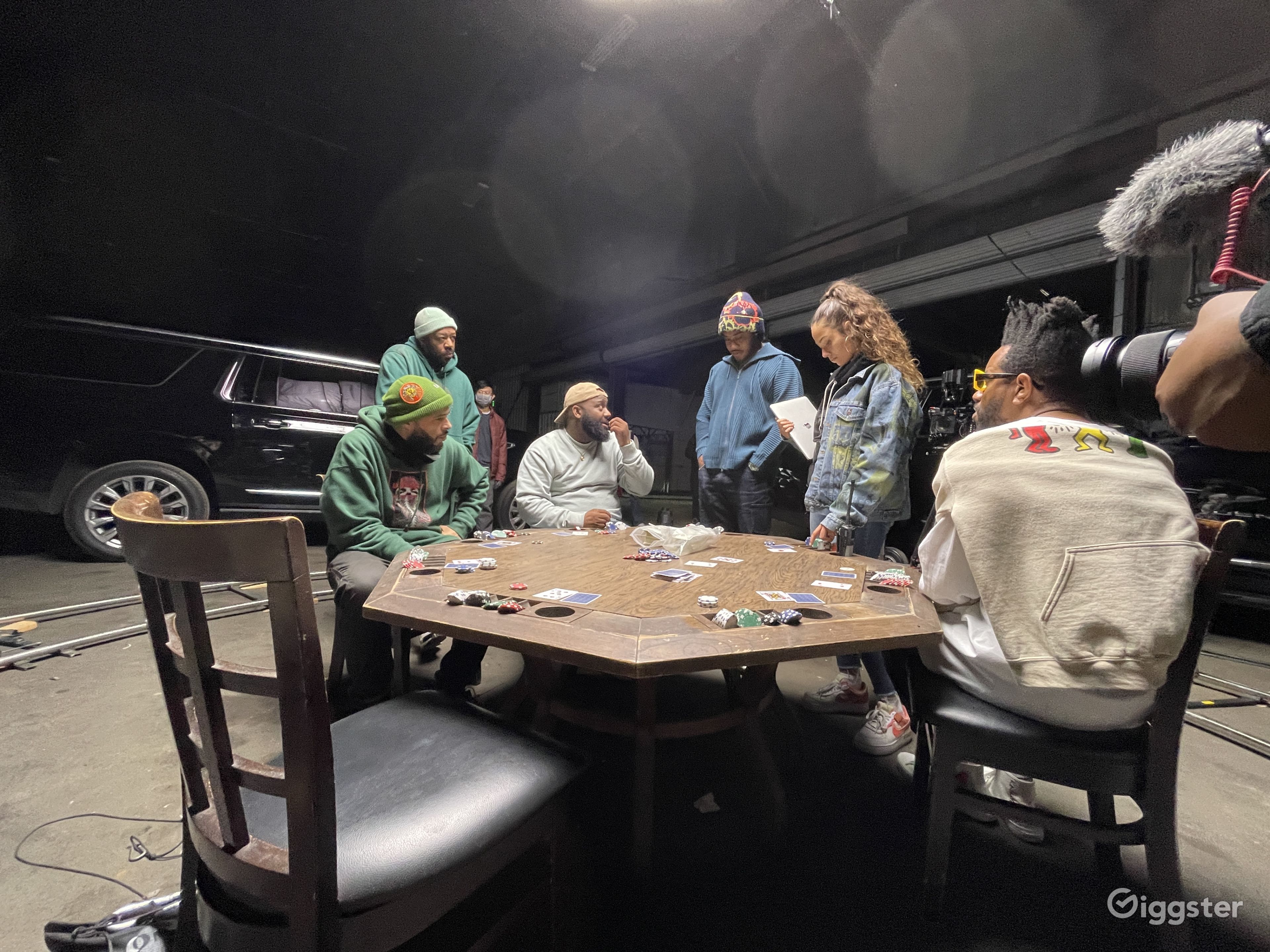 Underground Poker Table Set in Warehouse Rent this location on Giggster