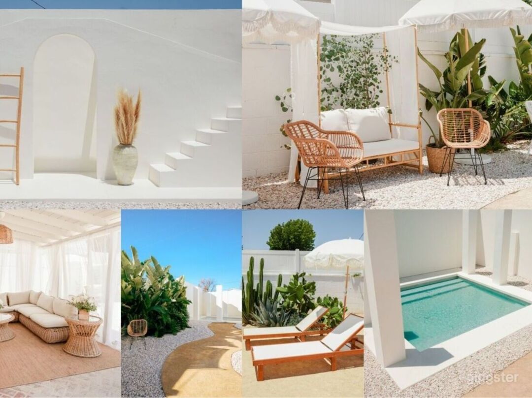 Tulum Inspired Backyard with Greek Elements | Rent for Filming in LA