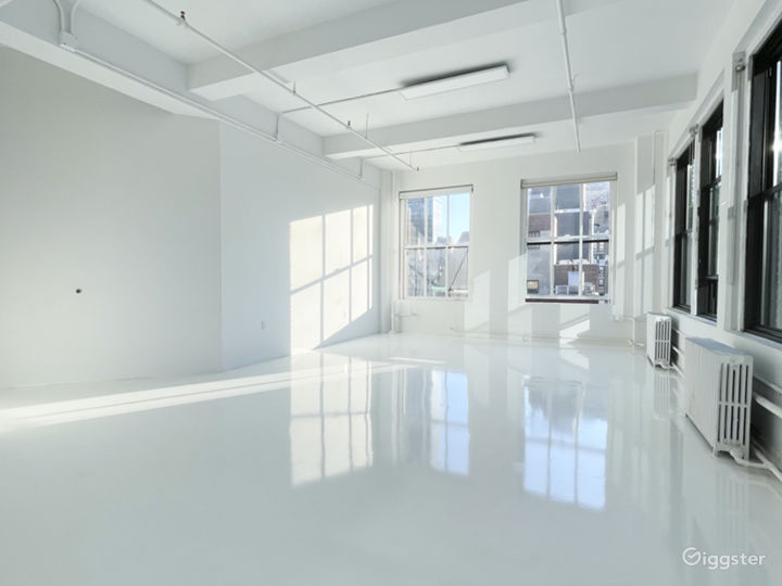 This photo is a wide angle view of the space, which makes it look bigger but we wanted to show the entire space in one shot.
