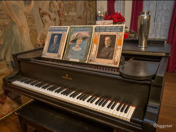 Vintage Library w/ Grand Piano Photo 4