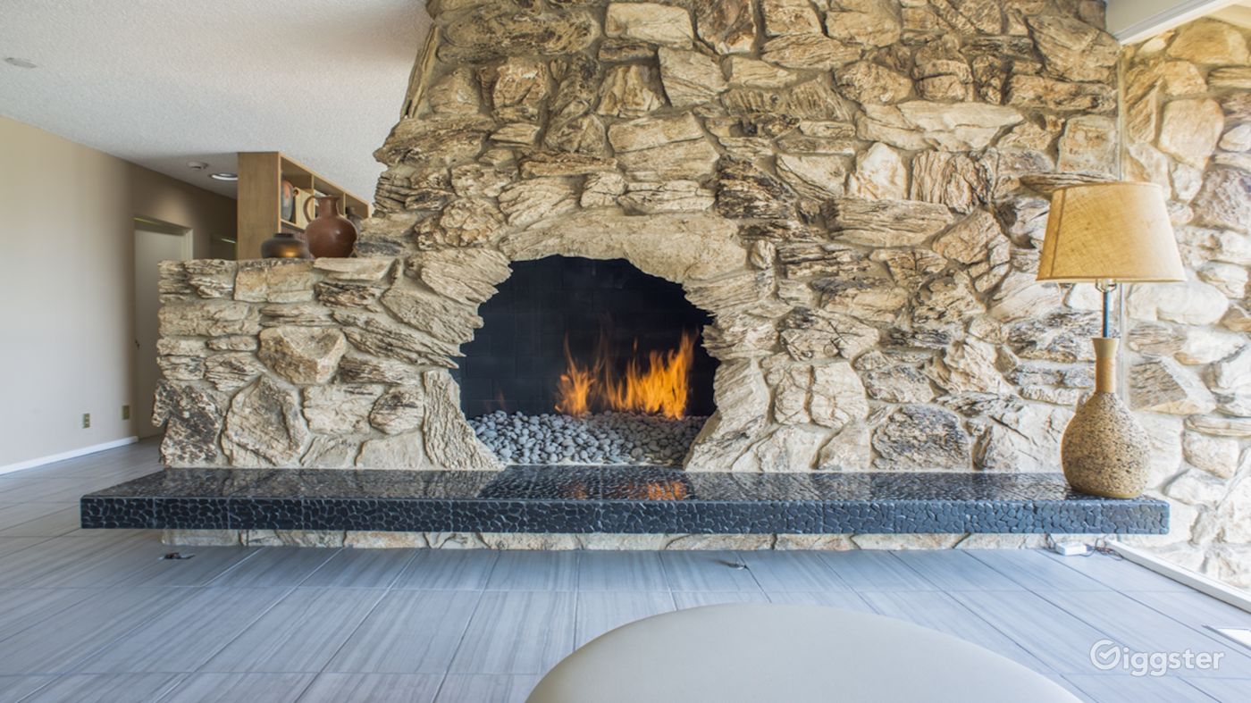 Solid Rock Stone Fireplace