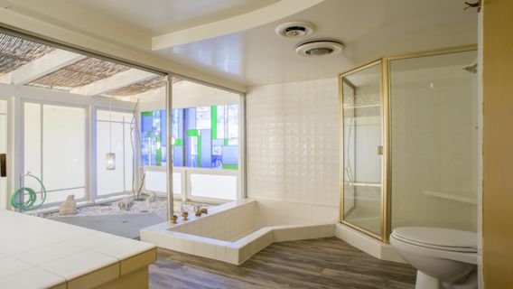 Main Master Bath area with a large sunken Bathtube