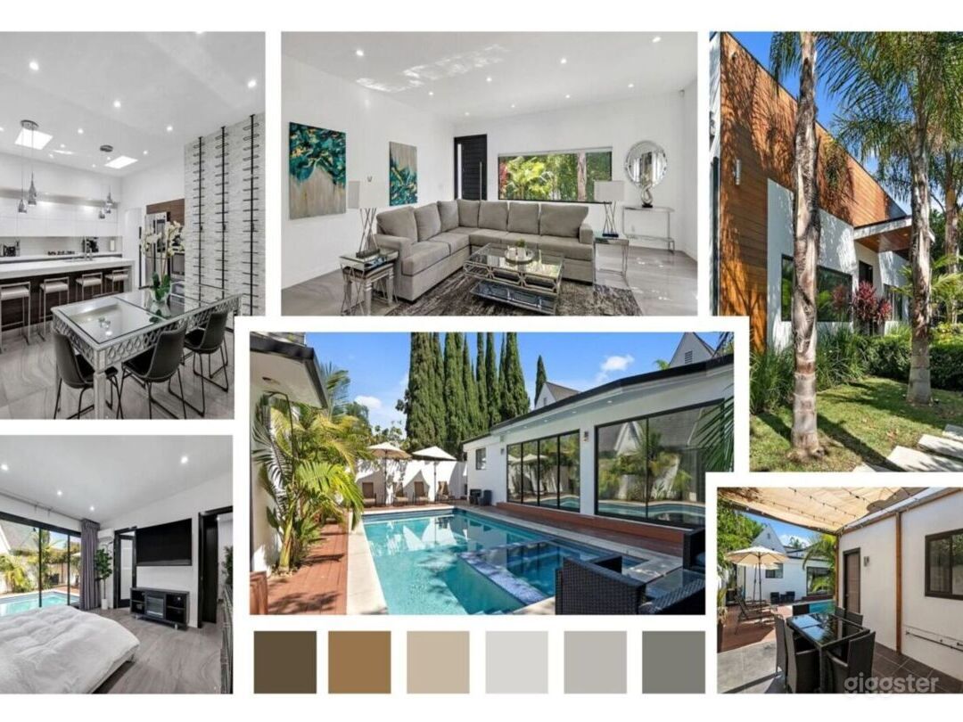 MOODY MODERN WITH POOL, STONE ACCENTS & LED VANITY | Rent this location ...