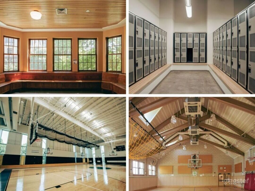 Contemporary Gym with Natural Wood Tones Photo 1
