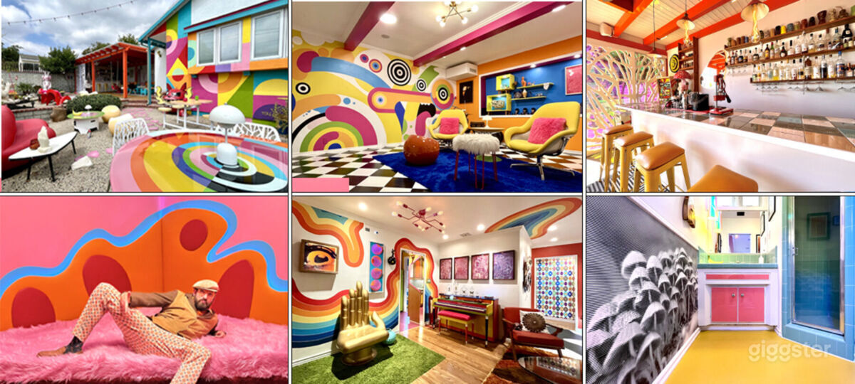 Trippy House Rental for Filming | Psychedelic 70s Interior | Giggster