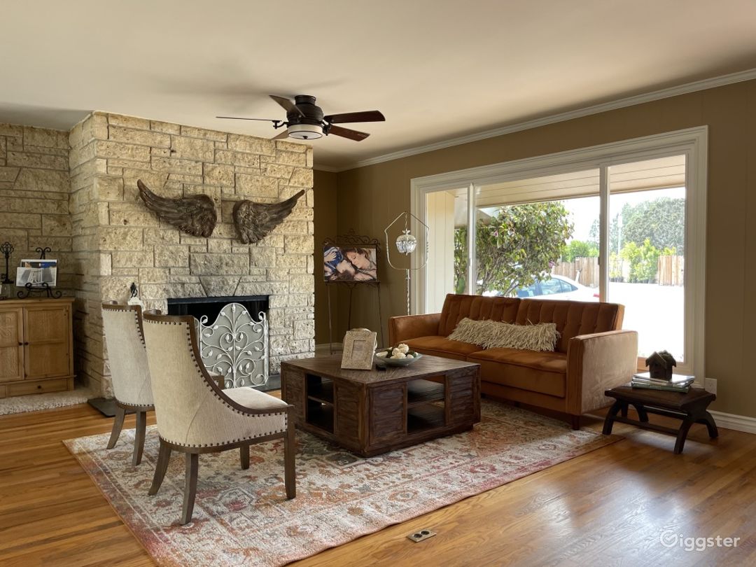 Front Room with Stone fireplace