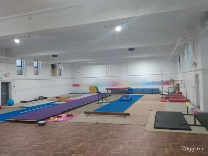 Spacious Gymnastics Gym with Stage and Snack Bar in Philly Rent this