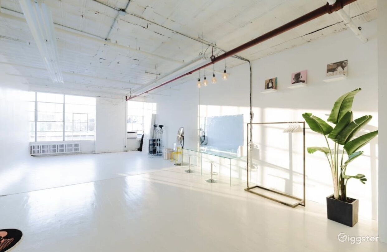 WHITE ROOM STUDIO　ウインドスクリーン Background studio white room with shadows of window for